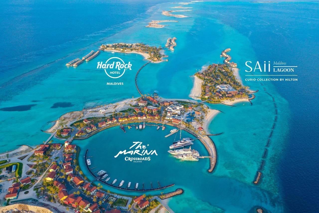 하드록 호텔 몰디브 Emboodhoo Lagoon 외부 사진 Aerial view of the resort